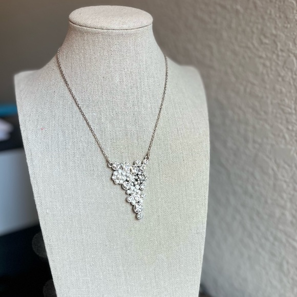 N238 Pilgrim NWT Danish Clear Silver Rivoli Crystal Pendant Extender Chain - Picture 10 of 10